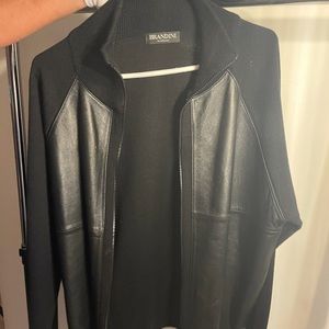 Brandini Vintage Leather Black Sweater